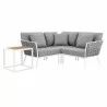 Modway Stance 4 Piece Outdoor Patio Aluminum Sectional Sofa Set in White Gray - Set in Front Angle - Modway Stance 4 Piece Outdoor Patio Aluminum Sectional Sofa Set in White Gray - Set in Front Angle