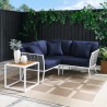 Modway Stance 4 Piece Outdoor Patio Aluminum Sectional Sofa Set in White Navy - Lifestyle