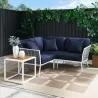 Modway Stance 4 Piece Outdoor Patio Aluminum Sectional Sofa Set in White Navy - Lifestyle - Modway Stance 4 Piece Outdoor Patio Aluminum Sectional Sofa Set in White Navy - Lifestyle