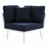 Modway Stance 4 Piece Outdoor Patio Aluminum Sectional Sofa Set in White Navy - Corner Chair in Front Angle - Modway Stance 4 Piece Outdoor Patio Aluminum Sectional Sofa Set in White Navy - Corner Chair in Front Angle