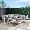 Modway Stance 7 Piece Outdoor Patio Aluminum Sectional Sofa Set in White Gray - Lifestyle - Modway Stance 7 Piece Outdoor Patio Aluminum Sectional Sofa Set in White Gray - Lifestyle