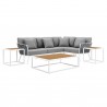 Modway Stance 7 Piece Outdoor Patio Aluminum Sectional Sofa Set in White Gray - Set in Front Angle