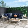 Modway Stance 7 Piece Outdoor Patio Aluminum Sectional Sofa Set in White Navy - Lifestyle - Modway Stance 7 Piece Outdoor Patio Aluminum Sectional Sofa Set in White Navy - Lifestyle