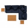Modway Stance 7 Piece Outdoor Patio Aluminum Sectional Sofa Set in White Navy - Set in Top Angle