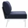 Modway Stance 7 Piece Outdoor Patio Aluminum Sectional Sofa Set in White Navy - Armless Chair in Side Angle - Modway Stance 7 Piece Outdoor Patio Aluminum Sectional Sofa Set in White Navy - Armless Chair in Side Angle
