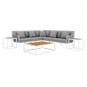 Modway Stance 8 Piece Outdoor Patio Aluminum Sectional Sofa Set in White Gray - Set in Front Angle