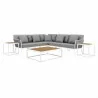 Modway Stance 8 Piece Outdoor Patio Aluminum Sectional Sofa Set in White Gray - Set in Front Angle - Modway Stance 8 Piece Outdoor Patio Aluminum Sectional Sofa Set in White Gray - Set in Front Angle