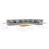Modway Stance 9 Piece Aluminum Outdoor Patio Aluminum Sectional Sofa Set in White Gray - Set in Front Angle - Modway Stance 9 Piece Aluminum Outdoor Patio Aluminum Sectional Sofa Set in White Gray - Set in Front Angle