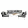 Modway Stance 9 Piece Aluminum Outdoor Patio Aluminum Sectional Sofa Set in White Gray - Set in Front Angle - Modway Stance 9 Piece Aluminum Outdoor Patio Aluminum Sectional Sofa Set in White Gray - Set in Front Angle