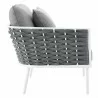 Modway Stance 9 Piece Aluminum Outdoor Patio Aluminum Sectional Sofa Set in White Gray - Right Armchair in Side Angle - Modway Stance 9 Piece Aluminum Outdoor Patio Aluminum Sectional Sofa Set in White Gray - Right Armchair in Side Angle