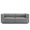 Modway Conjure Channel Tufted Upholstered Fabric Loveseat White