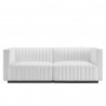 Modway Conjure Channel Tufted Upholstered Fabric Loveseat White 1