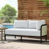 Modway Hanalei Outdoor Patio 4-Piece Sectional - Ivory White - Left-Arm Loveseat - Lifestyle