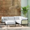 Modway Hanalei Outdoor Patio 4-Piece Sectional - Ivory White - Lifestyle
