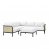 Modway Hanalei Outdoor Patio 4-Piece Sectional - Ivory White - Front Angle