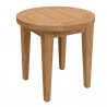 Modway Brisbane 6-Piece Teak Wood Outdoor Patio Set - Natural White - Side Table in Front Side Angle