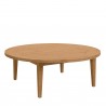 Modway Brisbane 6-Piece Teak Wood Outdoor Patio Set - Natural White - Coffee Table in Front Side Angle