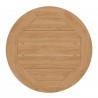 Modway Brisbane 3-Piece Teak Wood Outdoor Patio Set in Natural Navy - Table in Top Angle