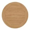 Modway Brisbane 3-Piece Teak Wood Outdoor Patio Set in Natural Navy - Table in Top Angle - Modway Brisbane 3-Piece Teak Wood Outdoor Patio Set in Natural Navy - Table in Top Angle