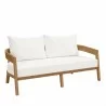 Modway Brisbane 3-Piece Teak Wood Outdoor Patio Set in Natural White - Loveseat in Front Side Angle - Modway Brisbane 3-Piece Teak Wood Outdoor Patio Set in Natural White - Loveseat in Front Side Angle