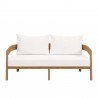 Modway Brisbane 3-Piece Teak Wood Outdoor Patio Set in Natural White - Loveseat in Front Angle
