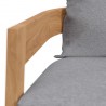 Modway Brisbane 3-Piece Teak Wood Outdoor Patio Set - Natural Gray - Seat Closeup Angle