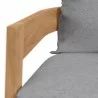 Modway Brisbane 3-Piece Teak Wood Outdoor Patio Set - Natural Gray - Seat Closeup Angle - Modway Brisbane 3-Piece Teak Wood Outdoor Patio Set - Natural Gray - Seat Closeup Angle