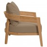 Modway Brisbane 3-Piece Teak Wood Outdoor Patio Set - Natural Light Brown - Armchair in Side Angle