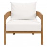 Modway Brisbane 3-Piece Teak Wood Outdoor Patio Set - Natural White - Chair in Front Angle