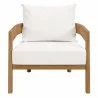 Modway Brisbane 3-Piece Teak Wood Outdoor Patio Set - Natural White - Chair in Front Angle - Modway Brisbane 3-Piece Teak Wood Outdoor Patio Set - Natural White - Chair in Front Angle