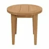 Modway Brisbane 3-Piece Teak Wood Outdoor Patio Set - Natural White - Table in Front Angle - Modway Brisbane 3-Piece Teak Wood Outdoor Patio Set - Natural White - Table in Front Angle