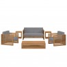 Modway Carlsbad 6-Piece Teak Wood Outdoor Patio Set in Natural Gray - Set in Front Angle