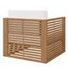 Modway Carlsbad 6-Piece Teak Wood Outdoor Patio Set - Natural White - Armchair in Back Side Angle
