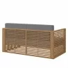 Modway Carlsbad 3-Piece Teak Wood Outdoor Patio Set in Natural Gray  - Loveseat in Back Side Angle - Modway Carlsbad 3-Piece Teak Wood Outdoor Patio Set in Natural Gray  - Loveseat in Back Side Angle