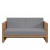 Modway Carlsbad 3-Piece Teak Wood Outdoor Patio Set in Natural Gray  - Loveseat in Front Angle