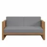 Modway Carlsbad 3-Piece Teak Wood Outdoor Patio Set in Natural Gray  - Loveseat in Front Angle - Modway Carlsbad 3-Piece Teak Wood Outdoor Patio Set in Natural Gray  - Loveseat in Front Angle