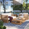 Modway Carlsbad 3-Piece Teak Wood Outdoor Patio Set - Natural White - Lifestyle
