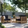 Modway Carlsbad 3-Piece Teak Wood Outdoor Patio Set - Natural Navy - Lifestyle - Modway Carlsbad 3-Piece Teak Wood Outdoor Patio Set - Natural Navy - Lifestyle