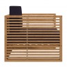 Modway Carlsbad 3-Piece Teak Wood Outdoor Patio Set - Natural Navy - Side Angle