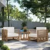 Modway Carlsbad 3-Piece Teak Wood Outdoor Patio Set - Natural White - Lifestyle - Modway Carlsbad 3-Piece Teak Wood Outdoor Patio Set - Natural White - Lifestyle