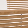 Modway Carlsbad 3-Piece Teak Wood Outdoor Patio Set - Natural White - Seat Closeup Angle