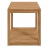 Modway Carlsbad 3-Piece Teak Wood Outdoor Patio Set - Natural White - Table in Front Angle
