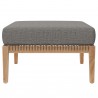 Modway Clearwater Outdoor Patio Teak Wood Ottoman in Gray Graphite - Front Angle
