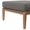 Modway Clearwater Outdoor Patio Teak Wood Ottoman in Gray Graphite - Base Angle