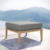 Modway Clearwater Outdoor Patio Teak Wood Ottoman in Gray Graphite - Lifestyle