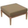 Modway Clearwater Outdoor Patio Teak Wood Ottoman in Gray Light Brown - Front Side Top Angle
