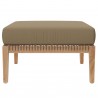 Modway Clearwater Outdoor Patio Teak Wood Ottoman in Gray Light Brown - Front Angle