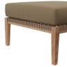 Modway Clearwater Outdoor Patio Teak Wood Ottoman in Gray Light Brown - Base Angle