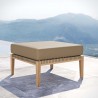 Modway Clearwater Outdoor Patio Teak Wood Ottoman in Gray  Light Brown - Lifestyle