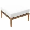 Modway Clearwater Outdoor Patio Teak Wood Ottoman in Gray White - Front Side Top Angle - Modway Clearwater Outdoor Patio Teak Wood Ottoman in Gray White - Front Side Top Angle